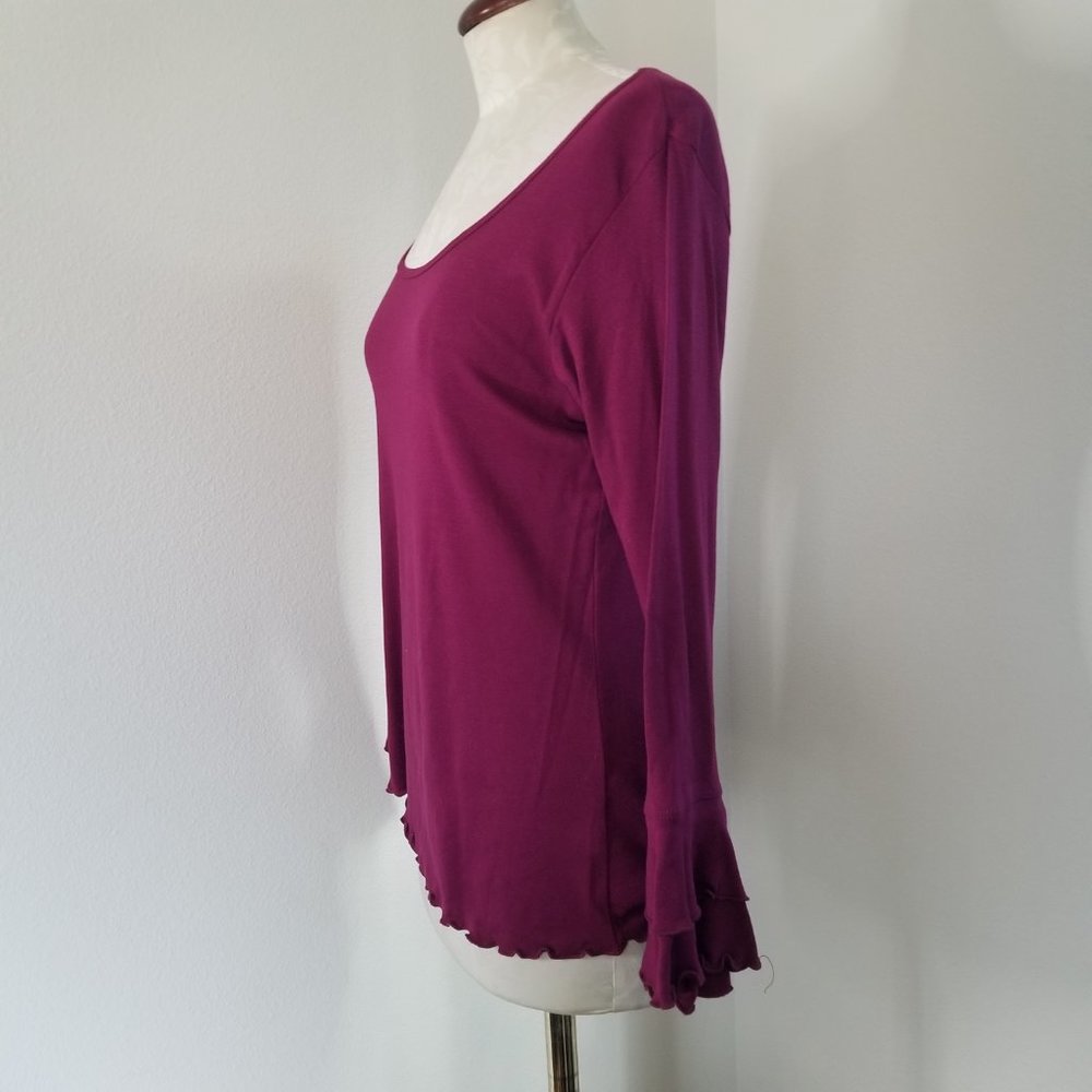 Magenta Pink Ruffle Top Large - Picture 3 of 7